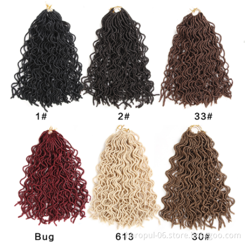 wavy faux locs synthetic fiber crochet hair extension weave supplies